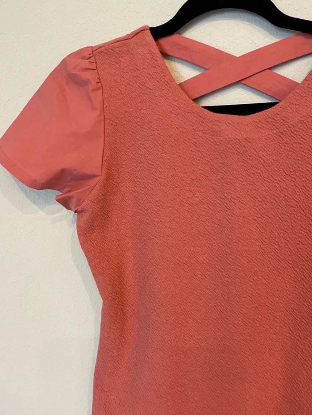 Anthropologie top, coral color, lace up back - Picture 3 of 4